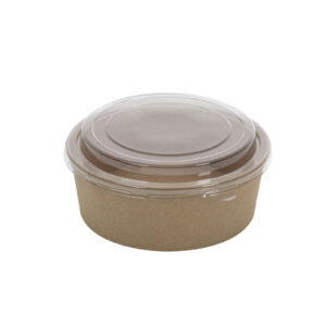 Μπώλ σαλάτας χάρτινο craft με αποσπώμενο καπάκι 750cc 50τεμ