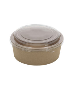 Μπώλ σαλάτας χάρτινο craft με αποσπώμενο καπάκι 500cc 50τεμ