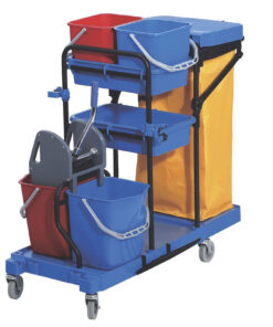 Καρότσι καμαριέρας με ράφια σάκο κουβά πρέσσα