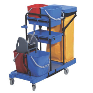 Καρότσι καμαριέρας με ράφια σάκο κουβά πρέσσα